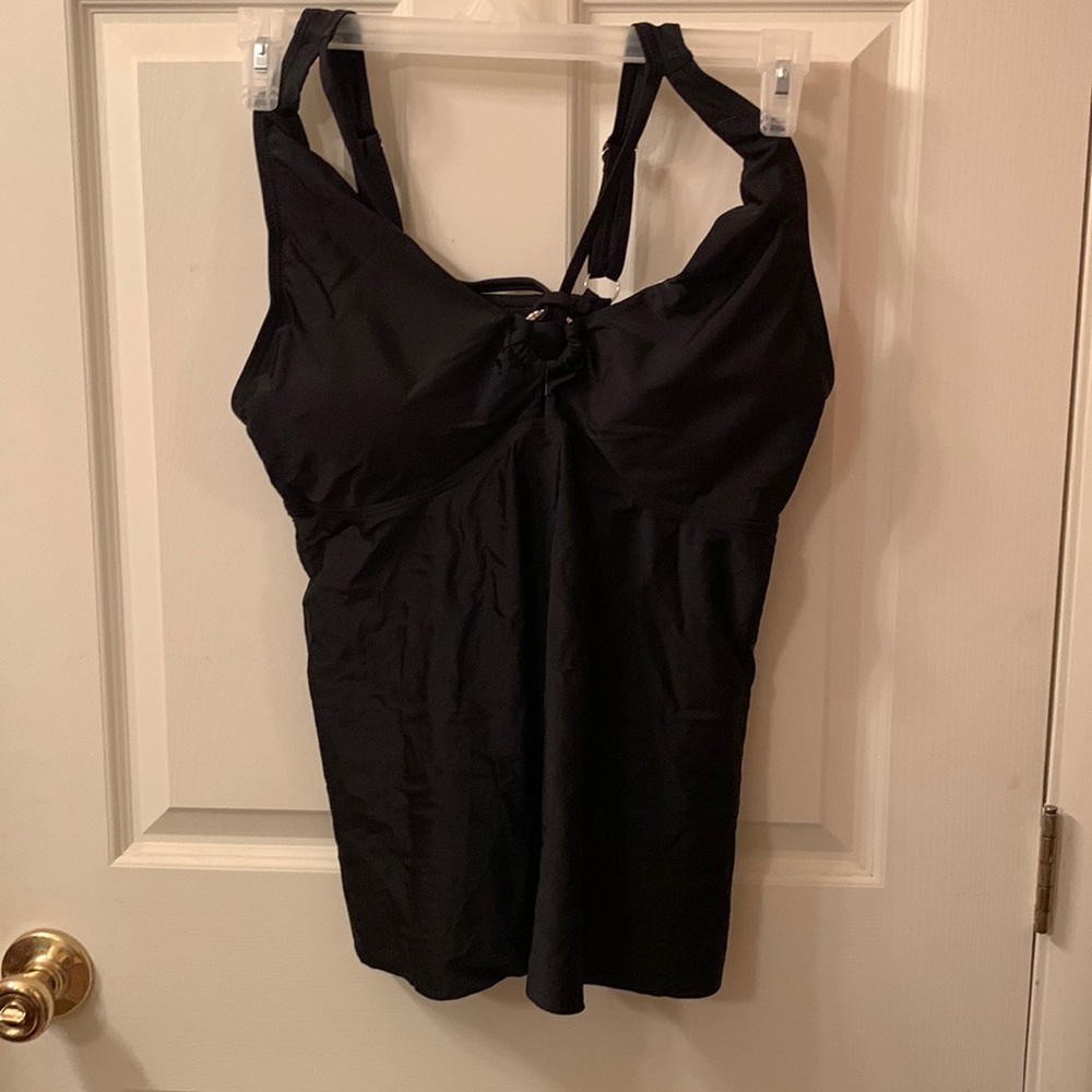 NWT Black 2X Swimsuit Keyhole Top